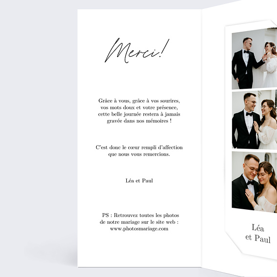 Remerciements mariage Ligne Blanche