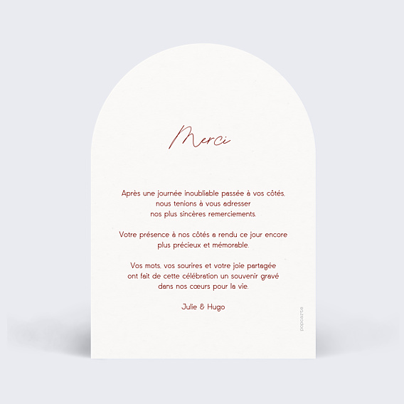 Remerciements mariage Cadre noué