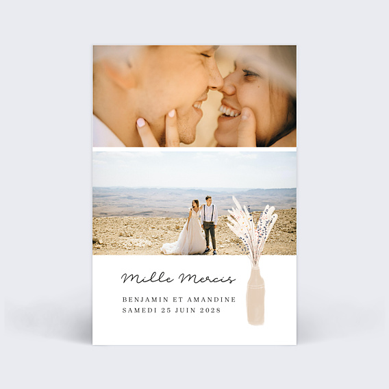 Remerciements mariage Fleur de pampa