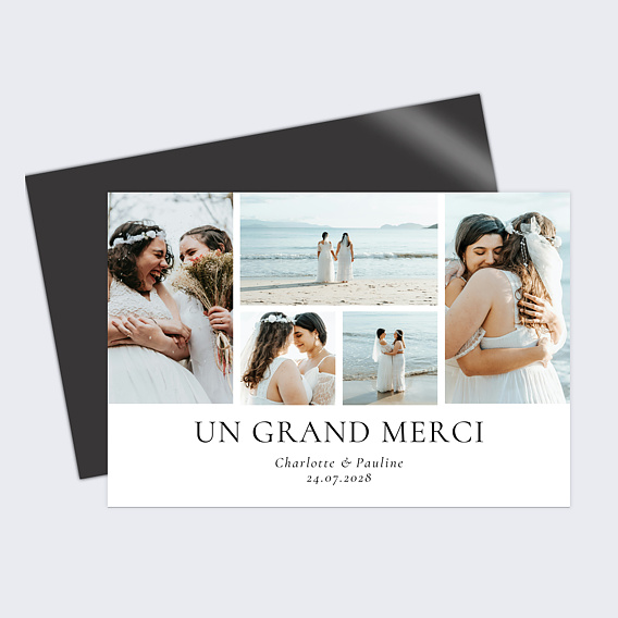 Carte remerciement mariage Multi Intemporel