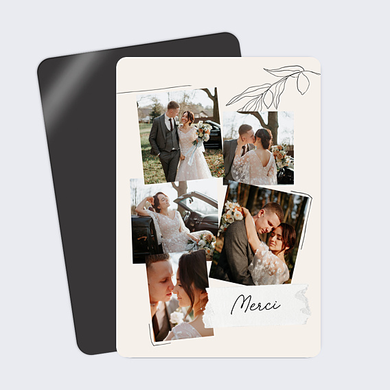 Remerciements mariage Collage à la main