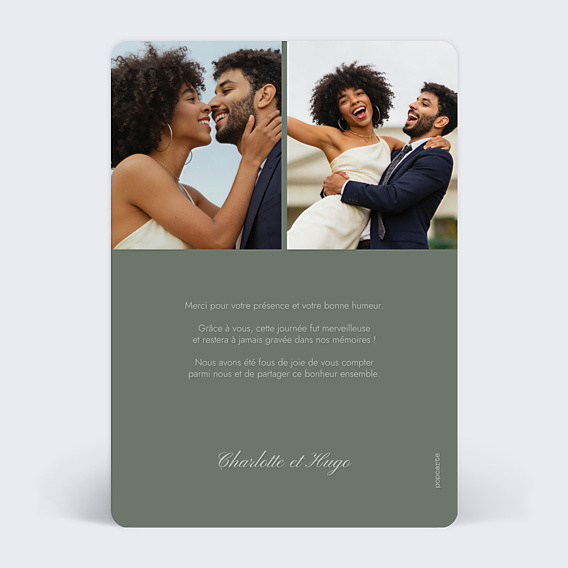 Remerciements mariage Médaillon