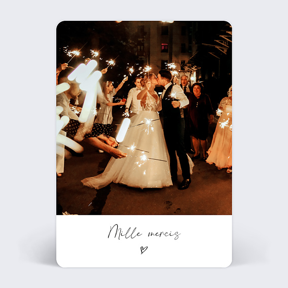 Carte remerciement mariage Moments Volés