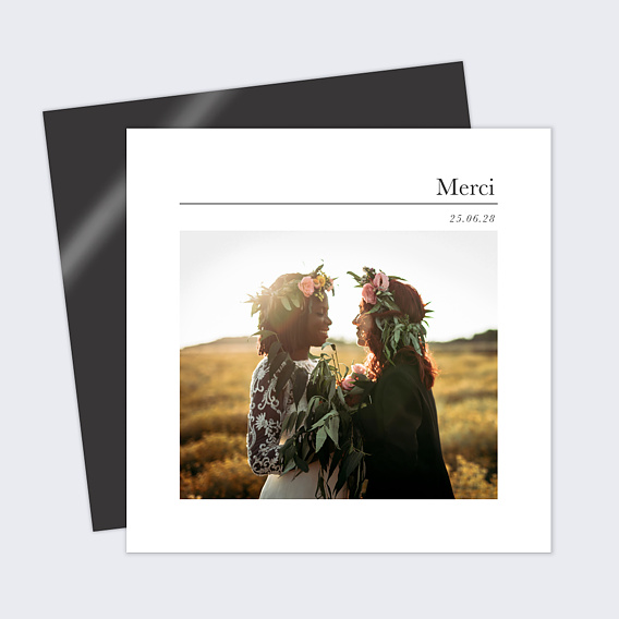 Carte remerciement mariage Linéal I