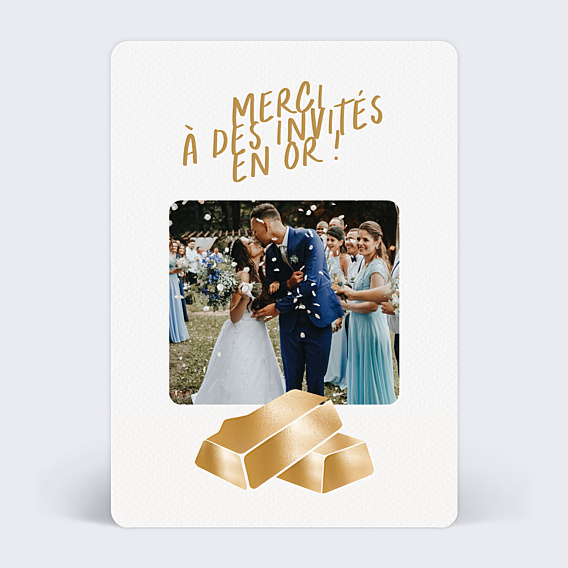 Remerciements mariage Invités en Or Illustré
