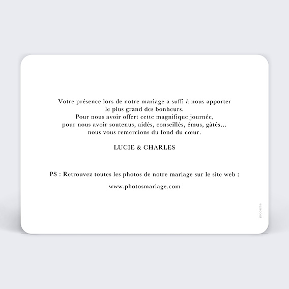 Remerciements mariage Date inoubliable