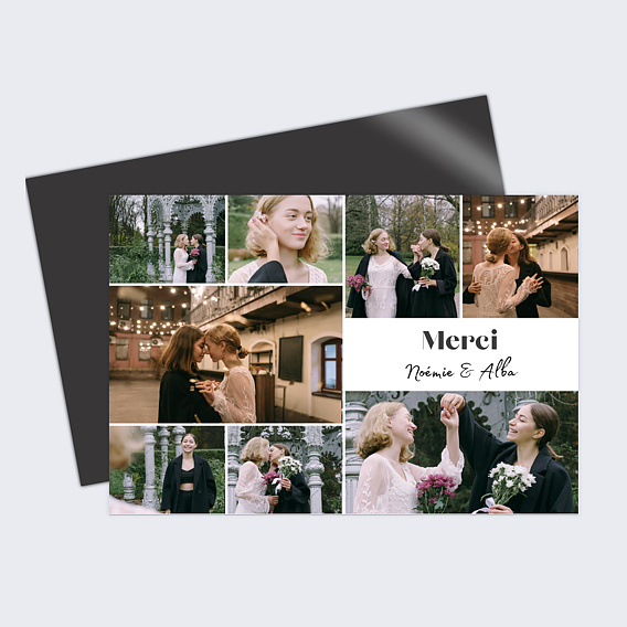 Carte remerciement mariage Escapade