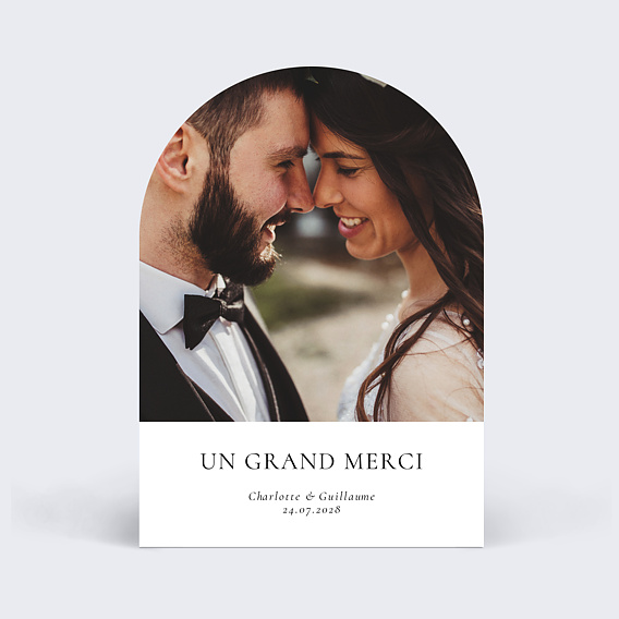 Carte remerciement mariage Élégance Intemporelle