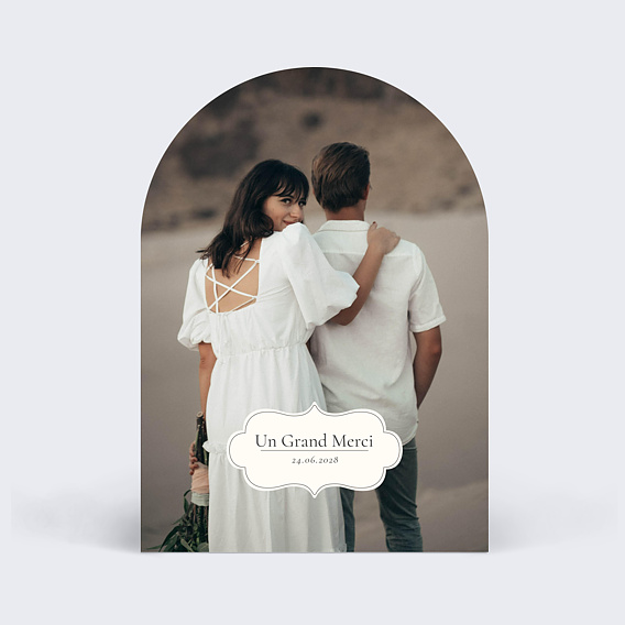 Carte remerciement mariage Étiquette Vintage