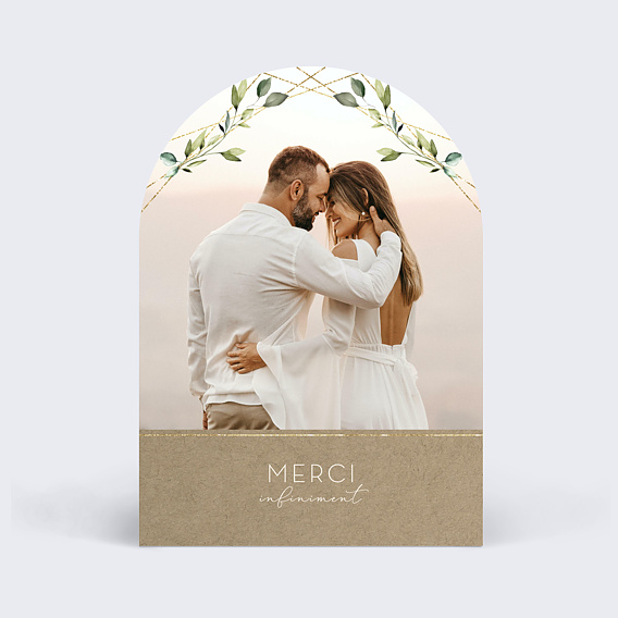 Carte remerciement mariage Modern Love