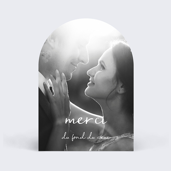 Carte remerciement mariage Nuances de gris