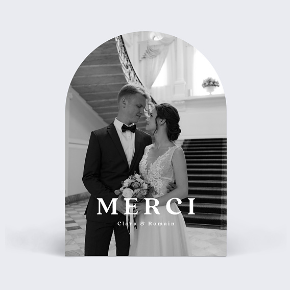 Carte remerciement mariage Pleine Page Minimaliste