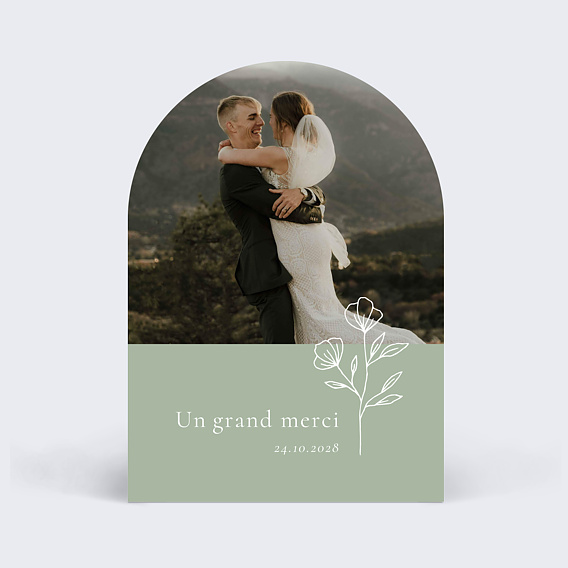 Carte remerciement mariage Soliflore