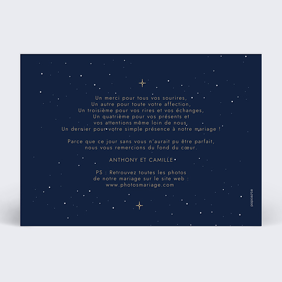 Remerciements mariage Notre Constellation