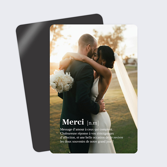 Carte remerciement mariage Petite Définition