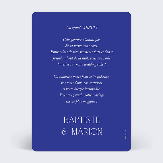Remerciements mariage Wavy Chic