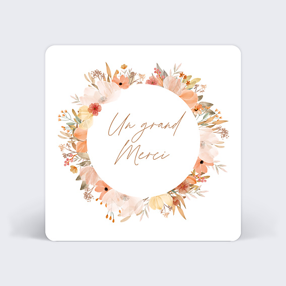 Remerciements mariage Ronde Florale