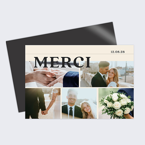 Carte remerciement mariage Amour et joie