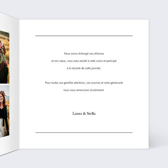 Remerciements mariage Linéal I