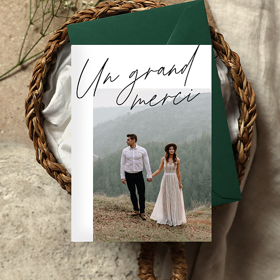 Carte remerciement mariage Grande Typo Après 4