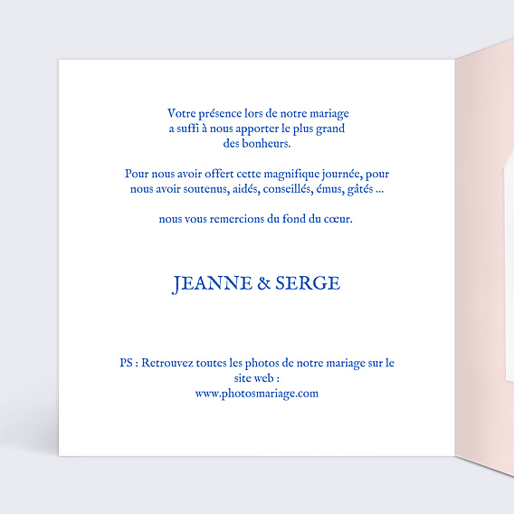 Remerciements mariage Enveloppe fleurie avec graines