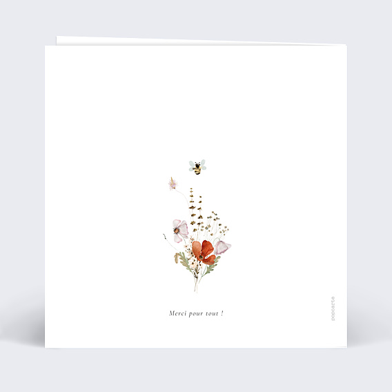 Remerciements mariage Fleurs des champs avec graines