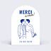 Remerciements mariage Portrait au trait simple