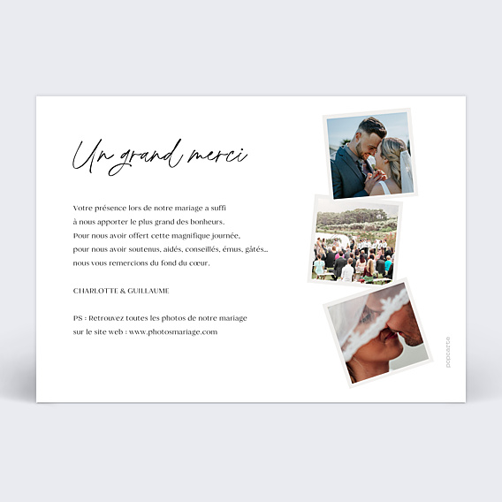 Remerciements mariage Éclats d'Amour