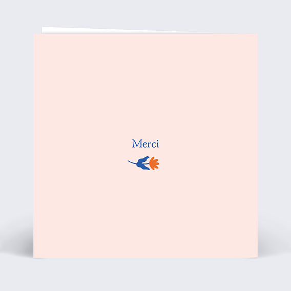 Carte remerciement mariage Enveloppe fleurie avec graines Verso