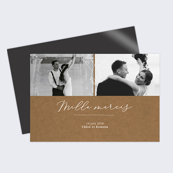 Carte remerciement mariage Célébration