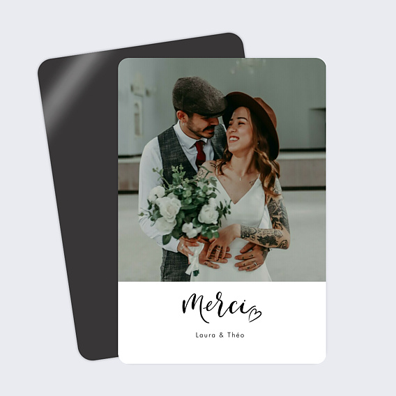 Carte remerciement mariage Harmonie Simple