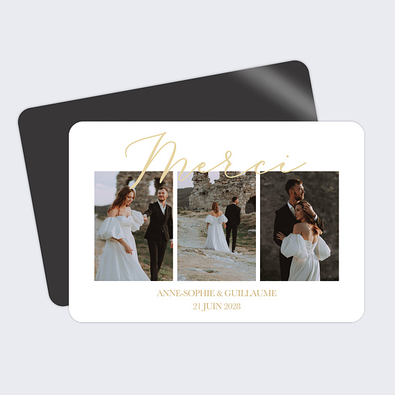 Carte remerciement mariage Joli Merci Multi