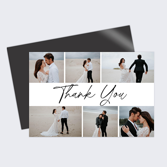 Carte remerciement mariage Merci Calligraphié