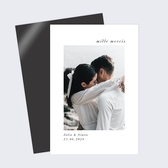 Carte remerciement mariage Polaroid Editorial