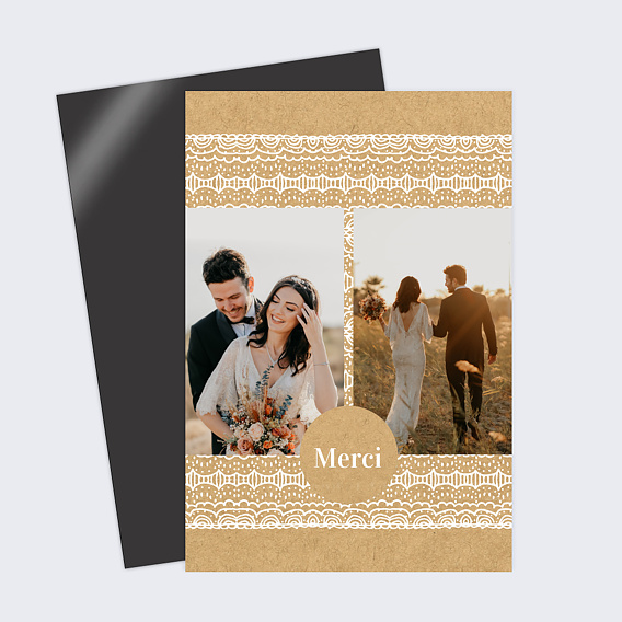 Carte remerciement mariage Fleurs des Champs