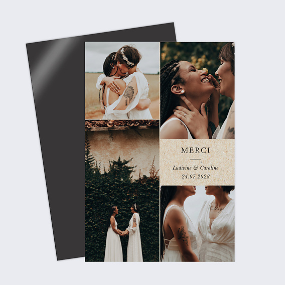 Carte remerciement mariage Rêve d'Amour Kraft