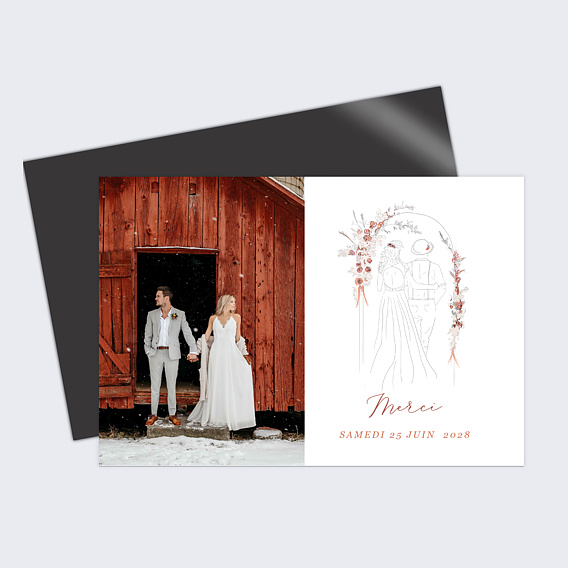 Carte remerciement mariage Sous l’Arche