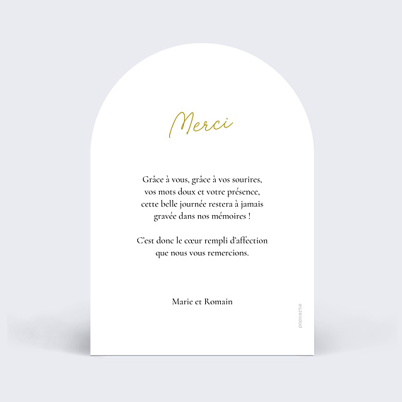 Remerciements mariage Portrait minimaliste ajusté