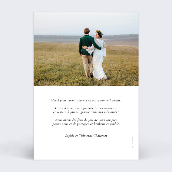 Remerciements mariage Portrait en ligne art