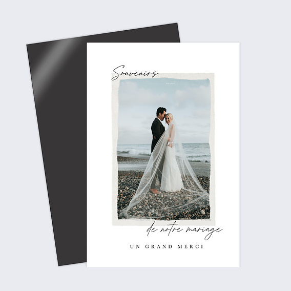 Carte remerciement mariage Effet Photo Vintage