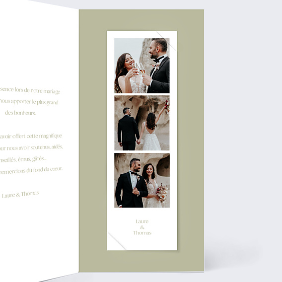 Remerciements mariage Etiquette Carré
