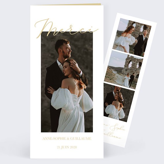 Carte remerciement mariage Joli Merci Multi