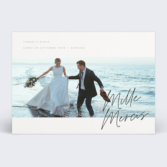 Carte remerciement mariage Délicate Signature