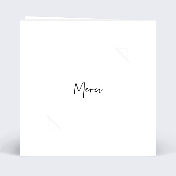 Carte remerciement mariage Bandeau avec graines Verso