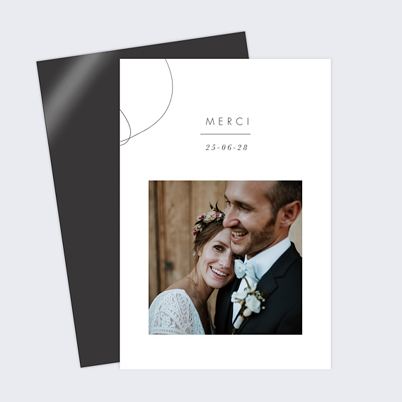 Carte remerciement mariage Affection