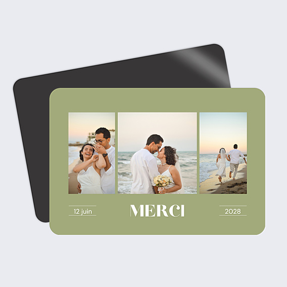 Remerciements mariage Triptyque coloré
