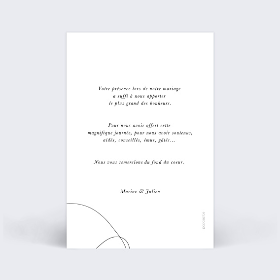 Remerciements mariage Affection