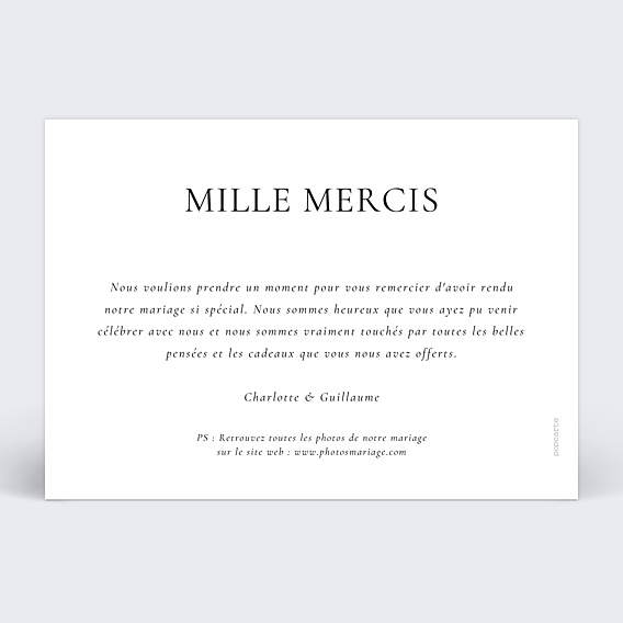 Remerciements mariage Élégance Intemporelle