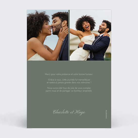 Remerciements mariage Médaillon