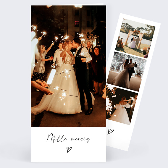 Carte remerciement mariage Moments Volés
